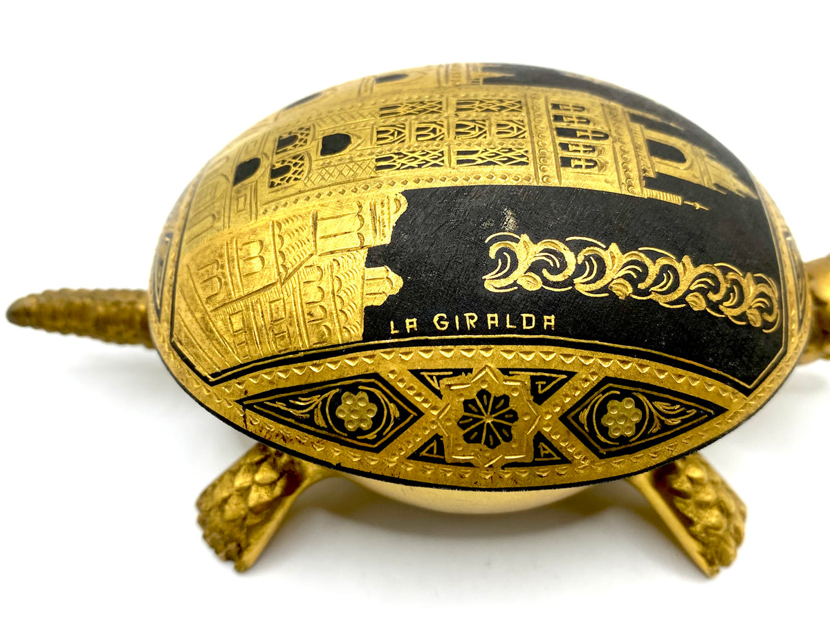 スペイン製 亀形ゼンマイ式呼び鈴BOJ EIBAR ESPANA BOJ Eibar Espana - a damascene turtle hotel/desk bell - Spain