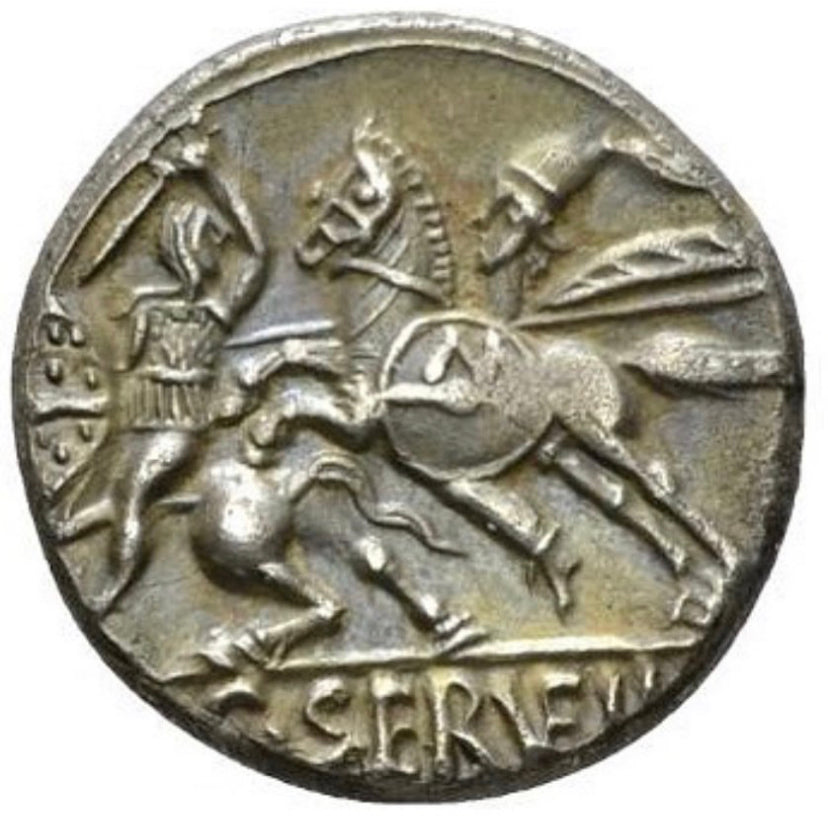 Roma Republic C. Servilius Vatia. Denarius circa 127 A.C. Iapello