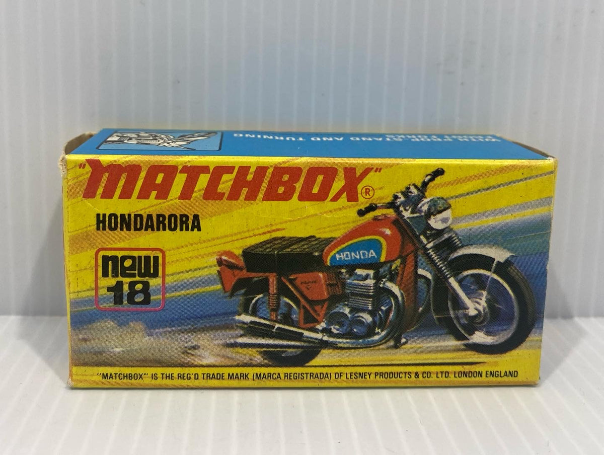 Matchbox Hondarora Moto No.18 Métallique Vert Menthe Matchbox Hondarora Moto No.18 Métallique Vert Menthe