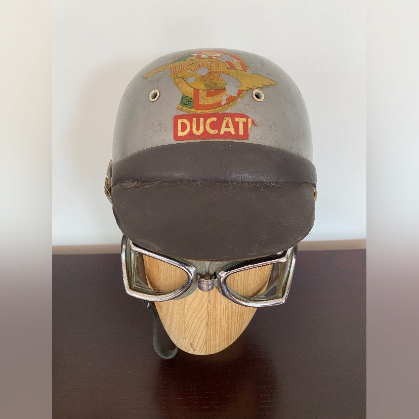 Vintage Ducati 175 TS Helmet with Climax goggles