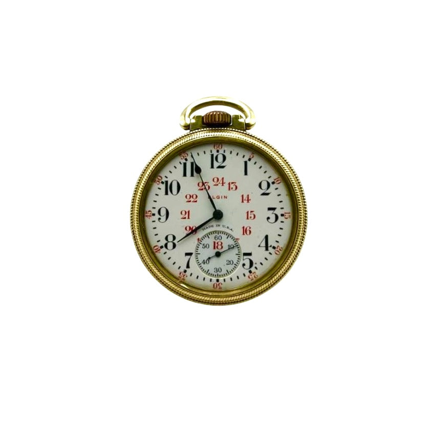 Antique 1932 Elgin National Watch model 7, pocket watch gold