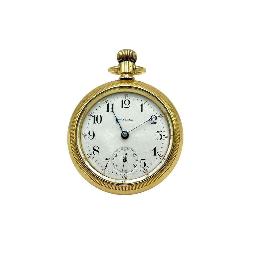 Antique, Waltham pocket Watch, Silver 800, gold filled, Open face