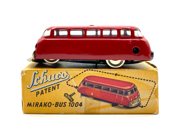 Schuco , Red , Mirako-bus 1004 Wind Up Toy Car with original box