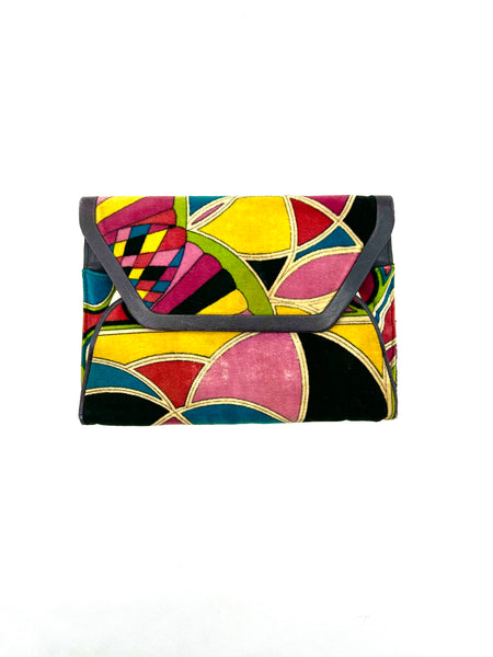 Vintage EMILIO PUCCI Jana Purse 1960s deco velvet clutch