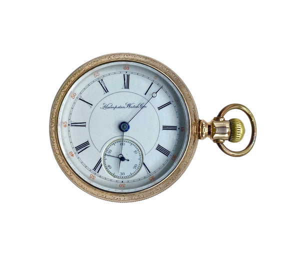 Beautiful ,Antique 1892, Hampden Pocket Watch w/ White Dial