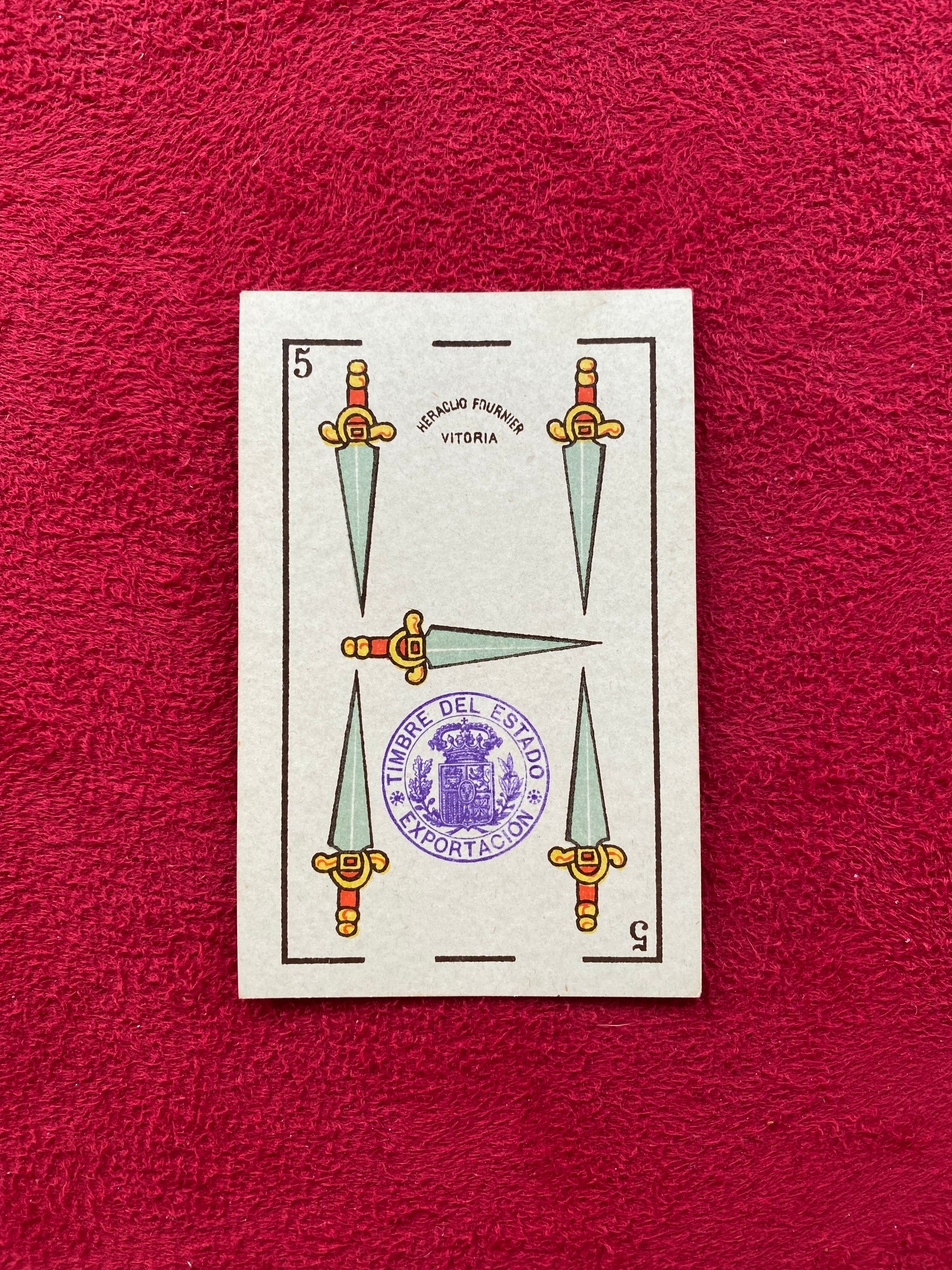 トランプ Fournier 818 vitoria Vintage, Heraclio Fournier Spanish RED deck card – VITORIA – No