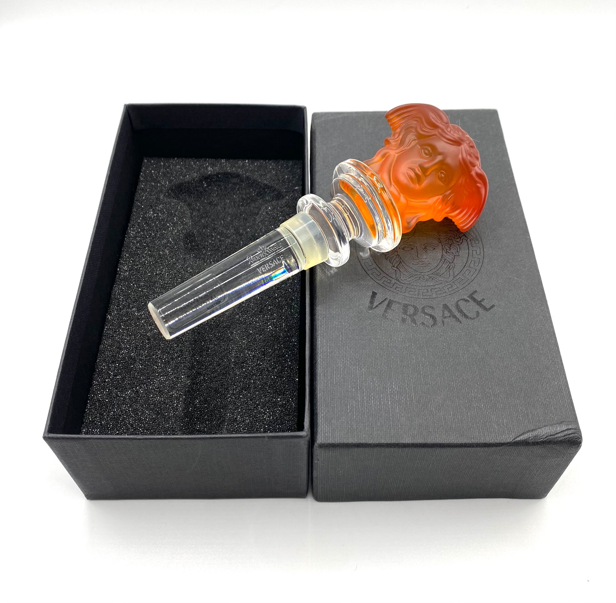 Beautiful, Versace Rosenthal, Medusa Crystal orange, Wine Bottle