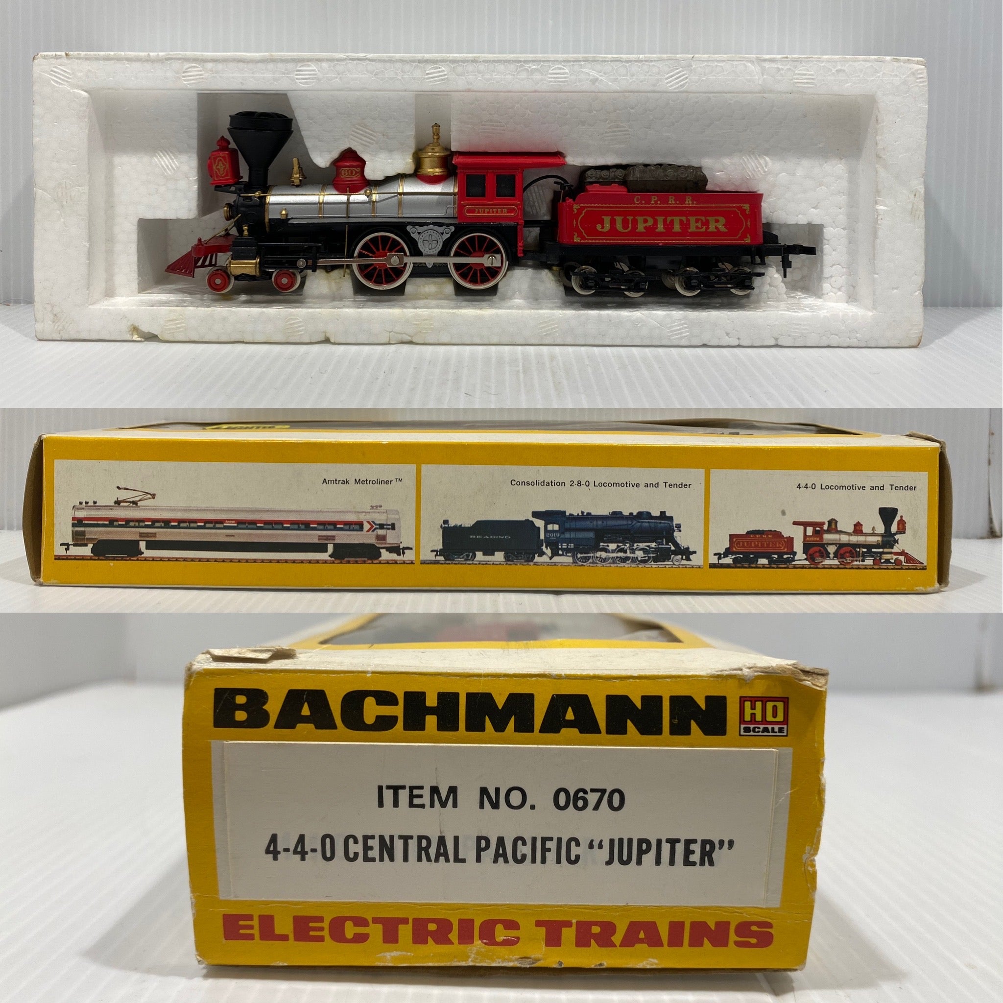 Bachmann USA 0670BAC-PO 4-4-0 'Jupiter' of the Central Pacific Railroad
