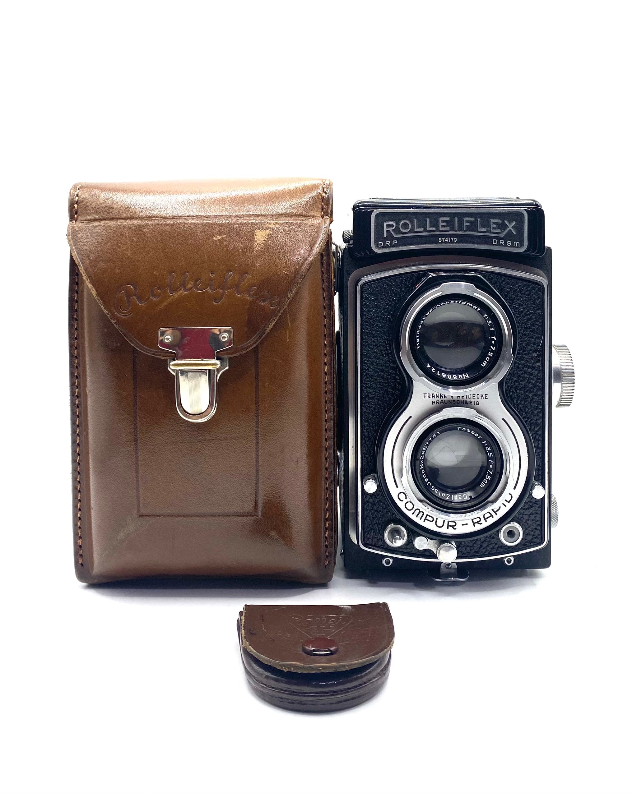 Ancien étui cuir pour appareil photo Rolleiflex Ancien étui cuir pour appareil photo Rolleiflex