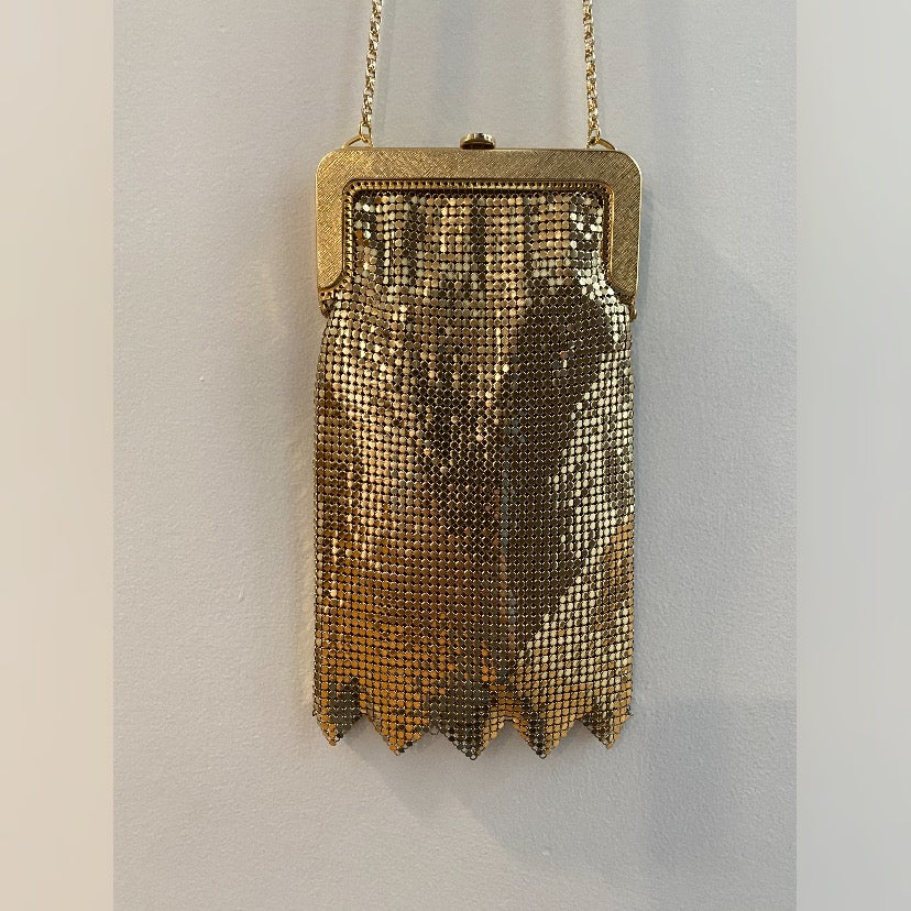 Vintage,  Whiting and Davis, Gold Mesh Purse. 1950s
