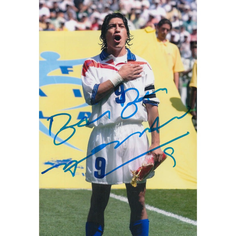 Bam Bam Ivan Zamorano signed Chile colour photo.