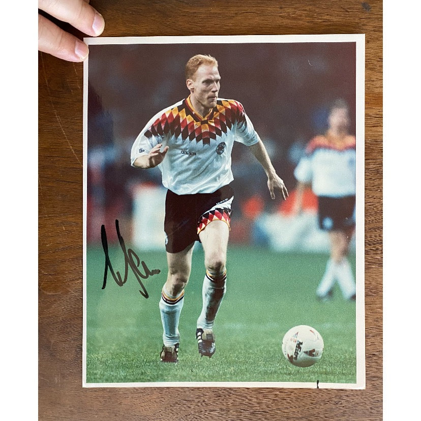 Football Matthias Sammer signed colour photo pictured playing for Germany.