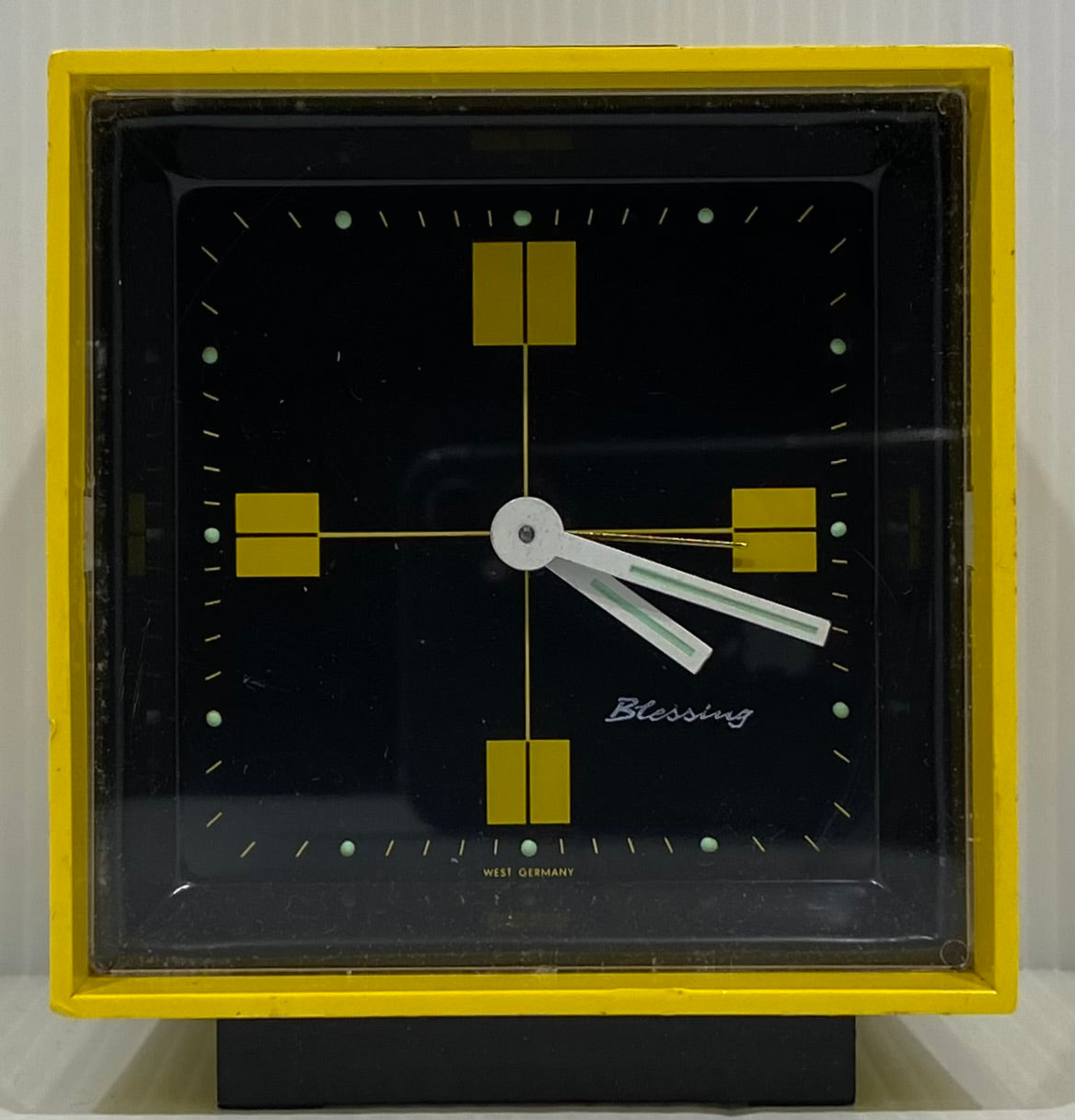 Space age,  yellow, table alarm clock by Blessing West Germany.