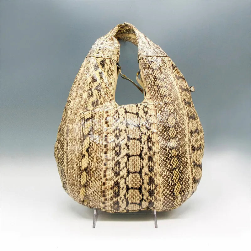 Vintage, Python Snakeskin Shoulder Bag by Van Eli , 1980s Made in Italy.