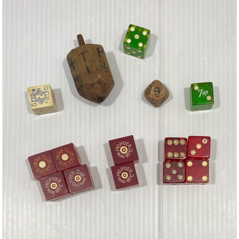 Vintage Lot Collection Of Gaming Dice Put And Take Spinner Vintage lot collection of gaming dice put and take spinner