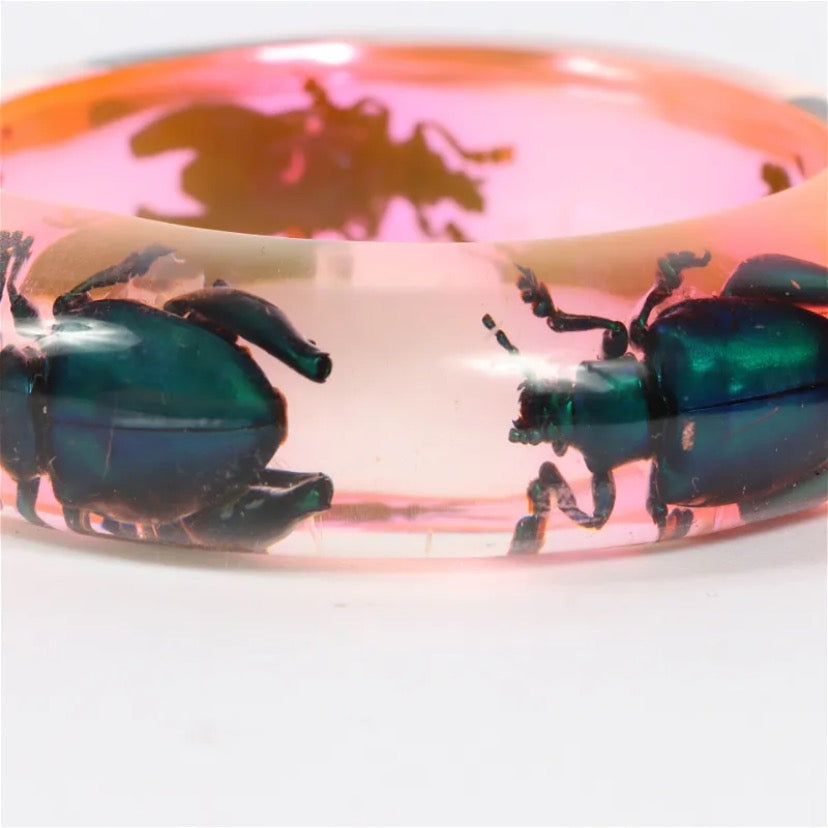 Beautiful, vintage , Large chunky designer Lucite scarab beetle.