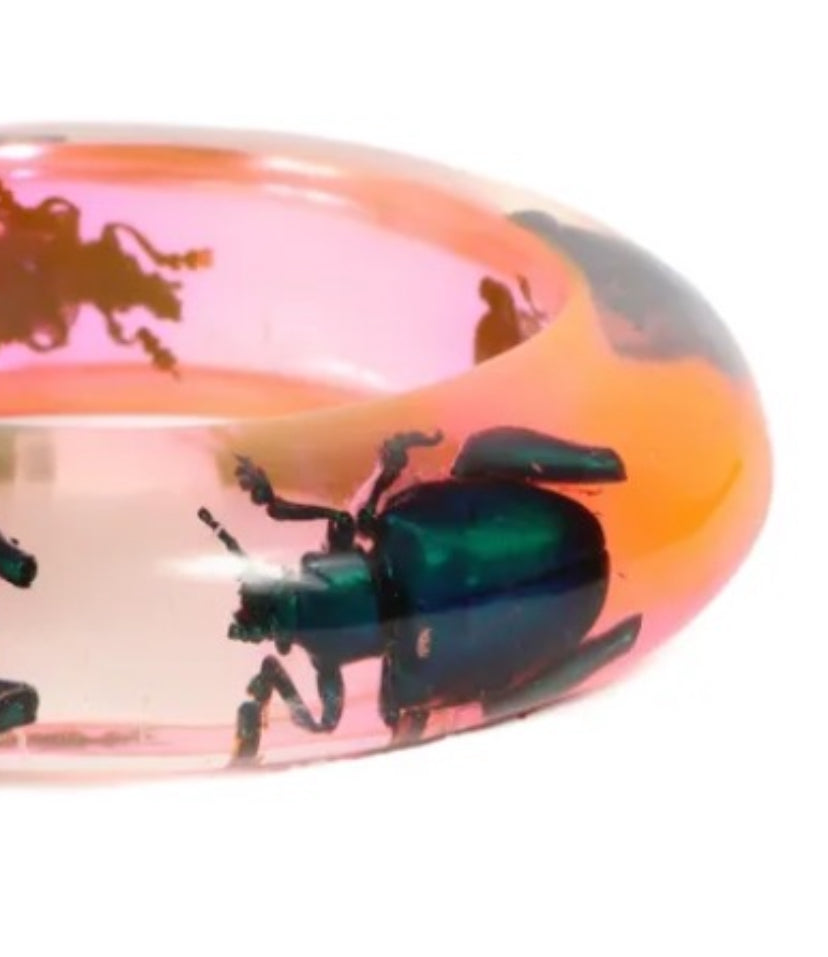 Beautiful, vintage , Large chunky designer Lucite scarab beetle.