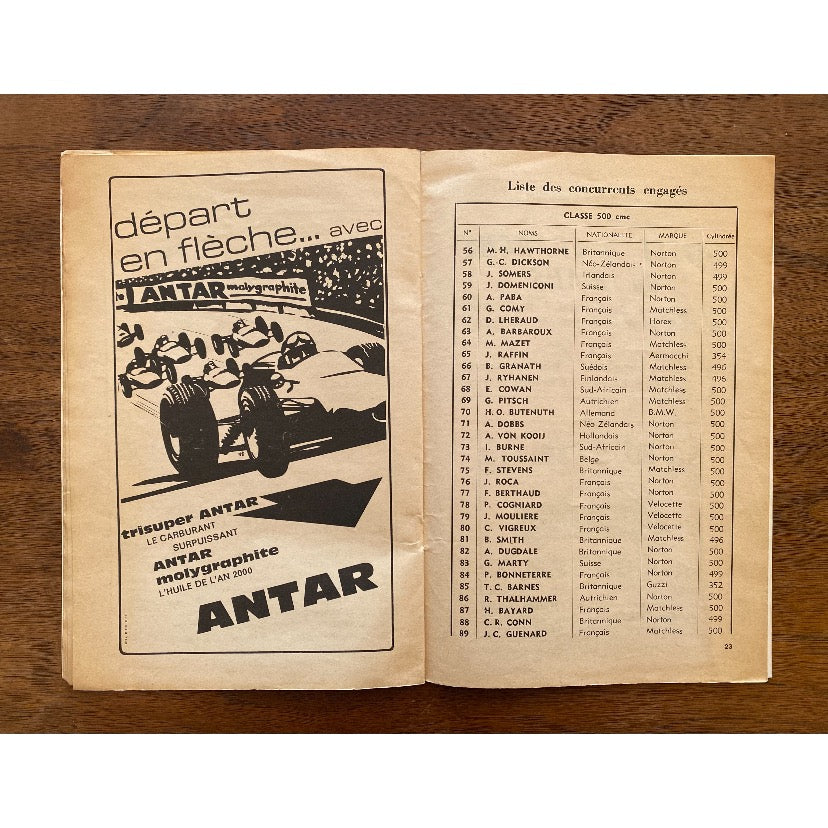 24 HEURES DU MANS 1965, race programme "Essais des voitures des 24 heures du Mans",