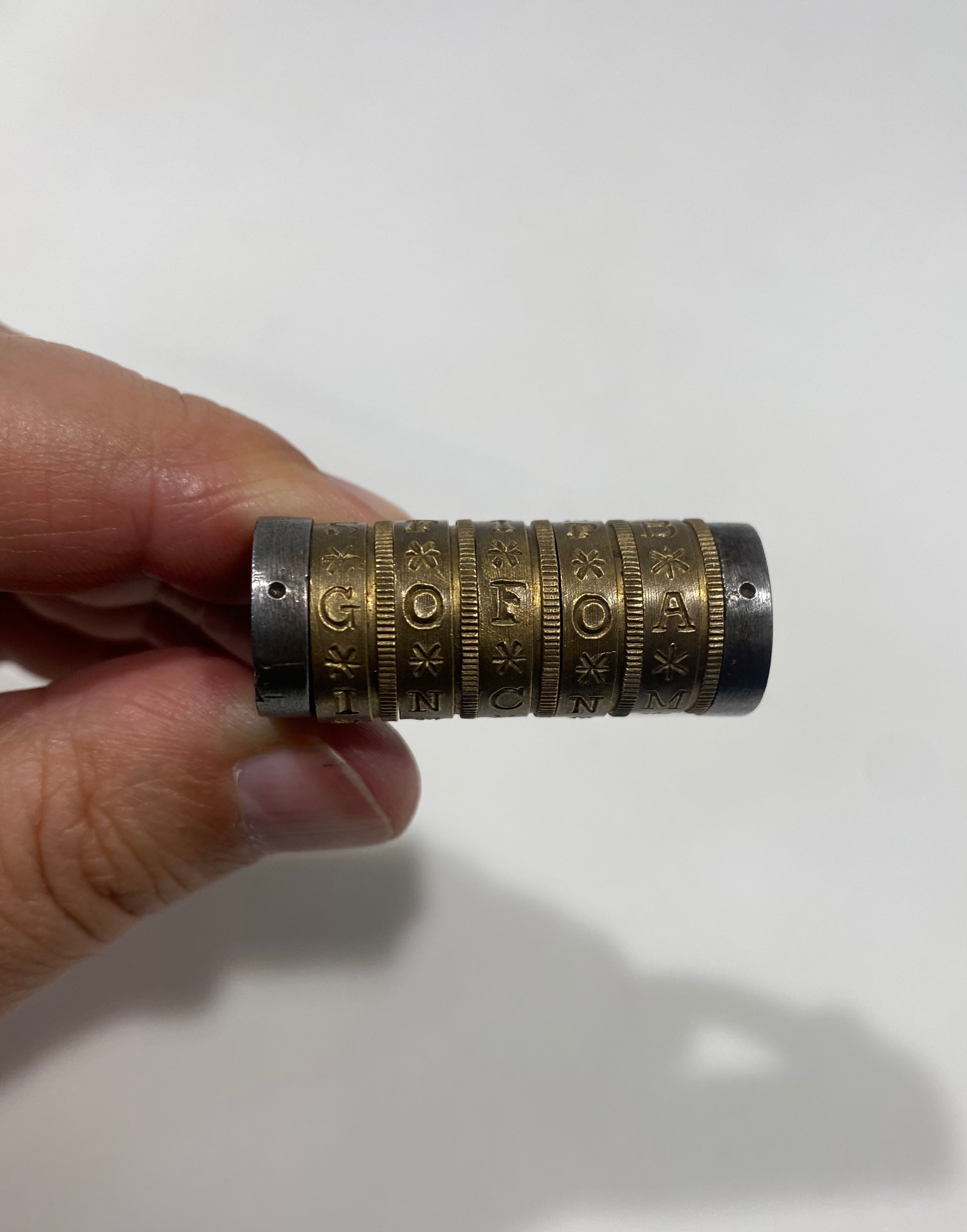 Antique bronze, 5 letter combination padlock !