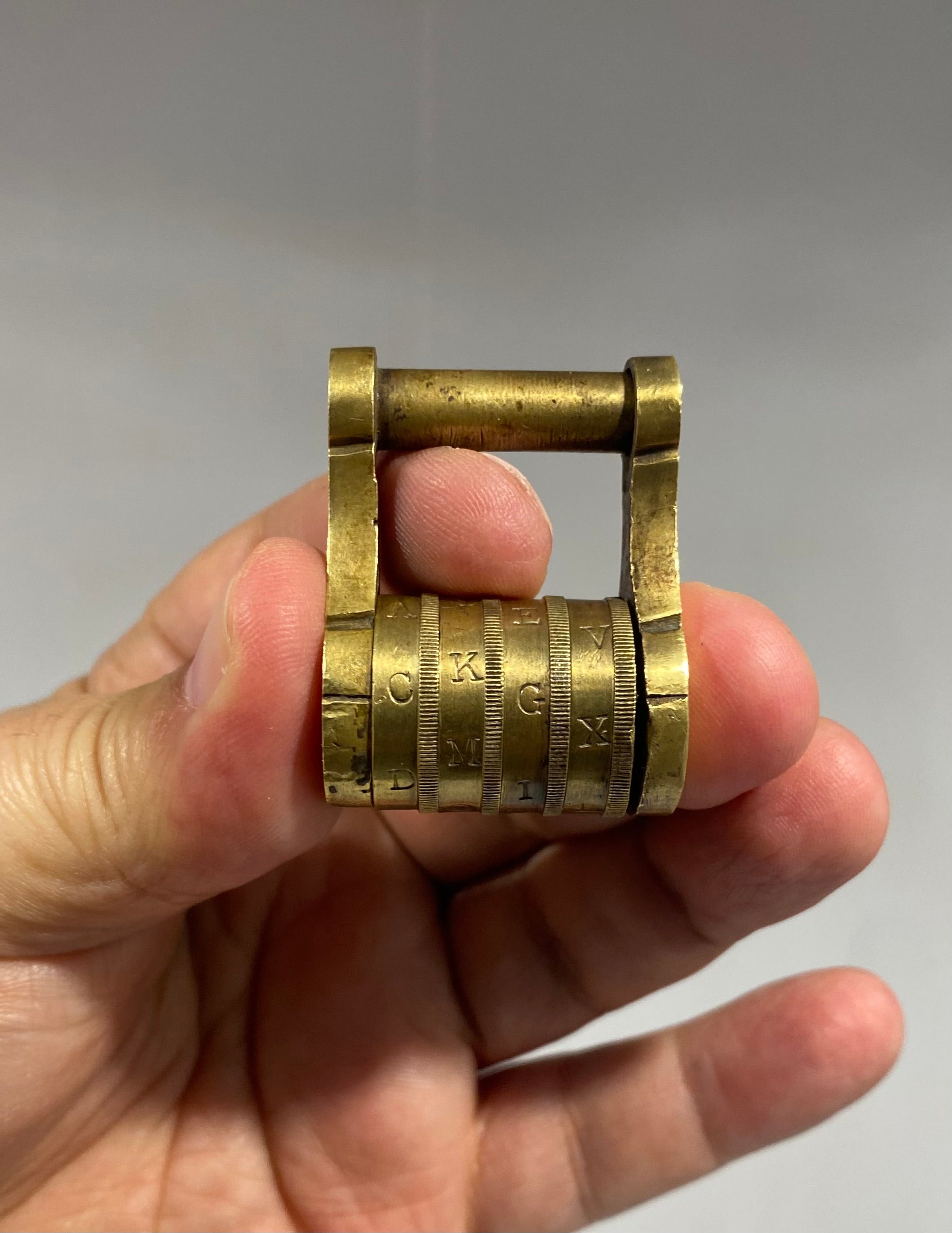 Antique bronze, 4 letter combination padlock !