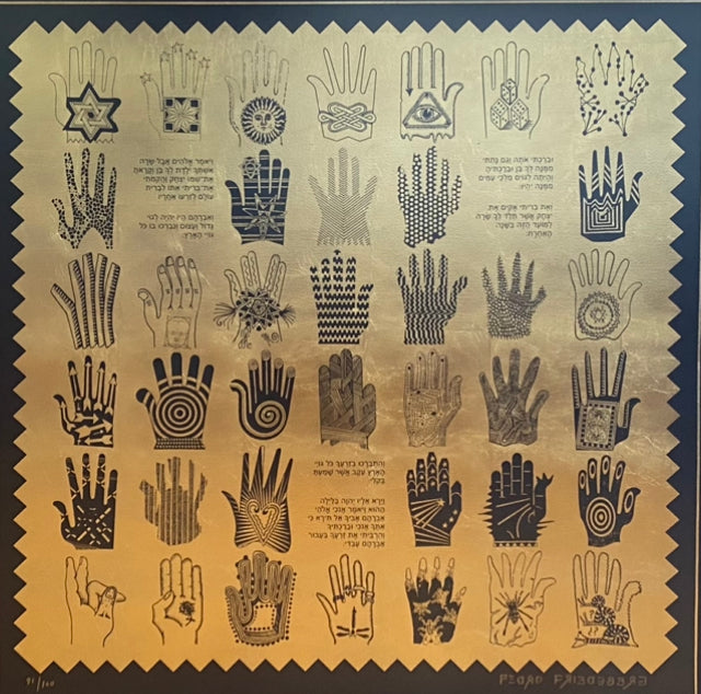 Pedro Friedeberg, Golden hands ( Gold leaft of cotton ). 2021