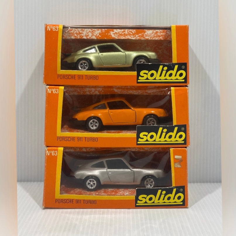 3 x SOLIDO Gam 2 - PORSCHE 911 TURBO N. 63 - 1978