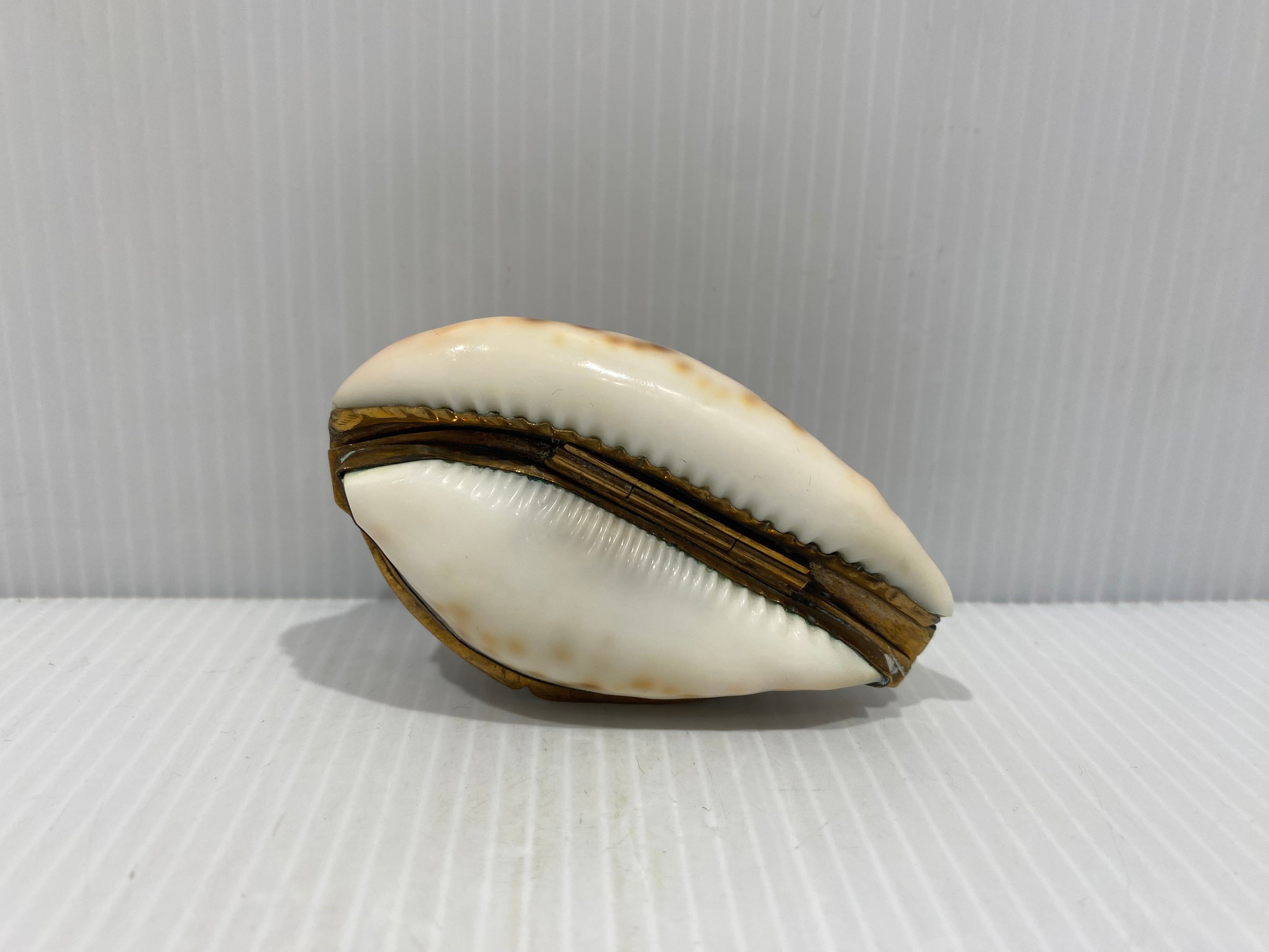 Antique  gilt-mounted Cowrie Shell Snuff Box.