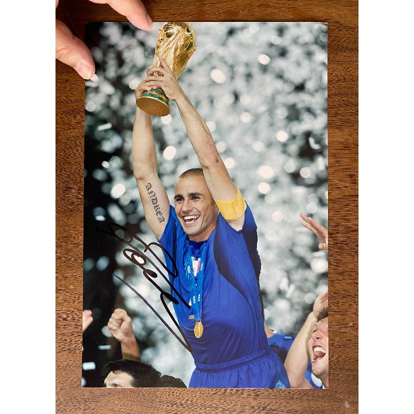 Cannavaro Fabio signed Italian world cup photo.