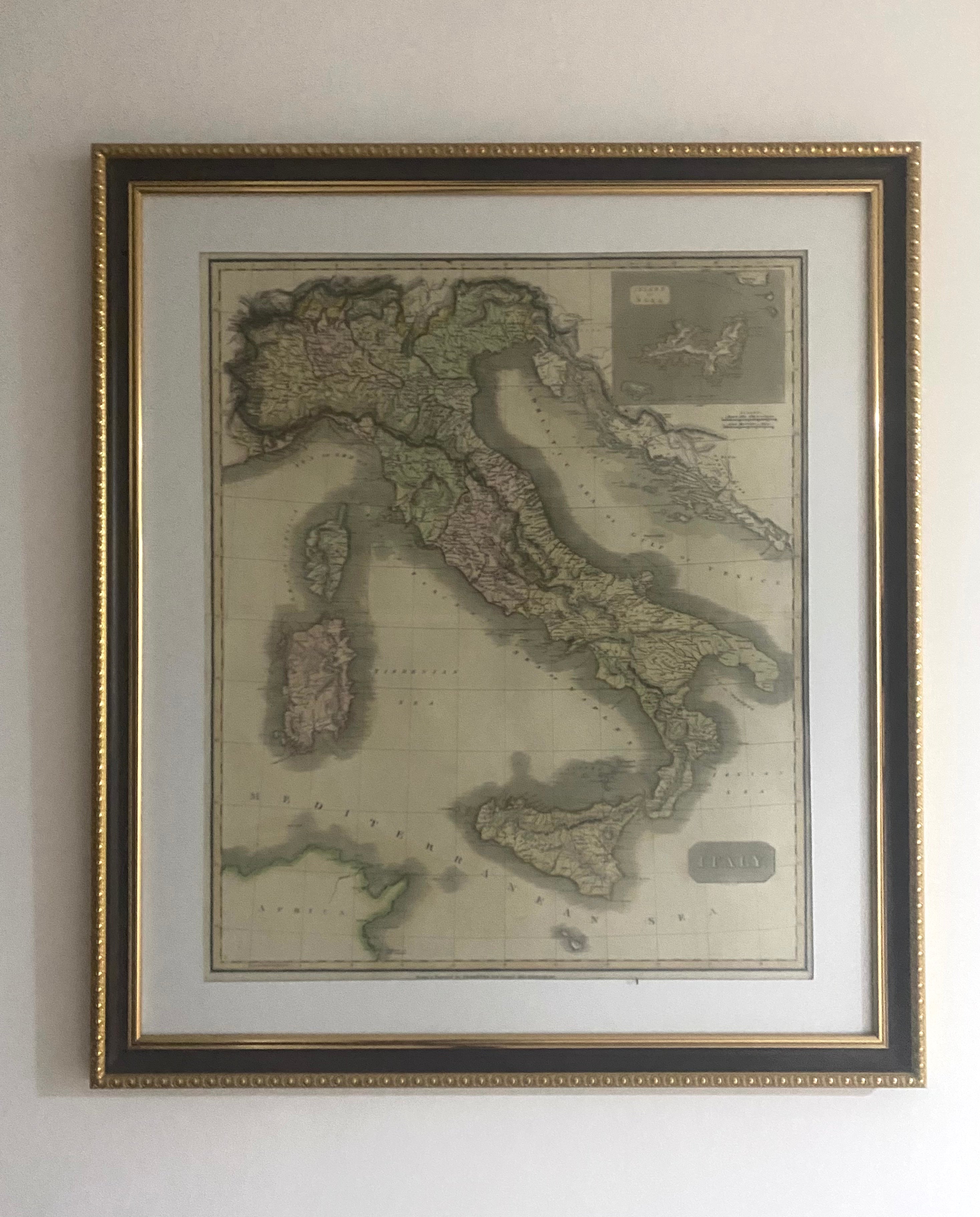 Map of Italy 1817 Iapello Arts & Antiques