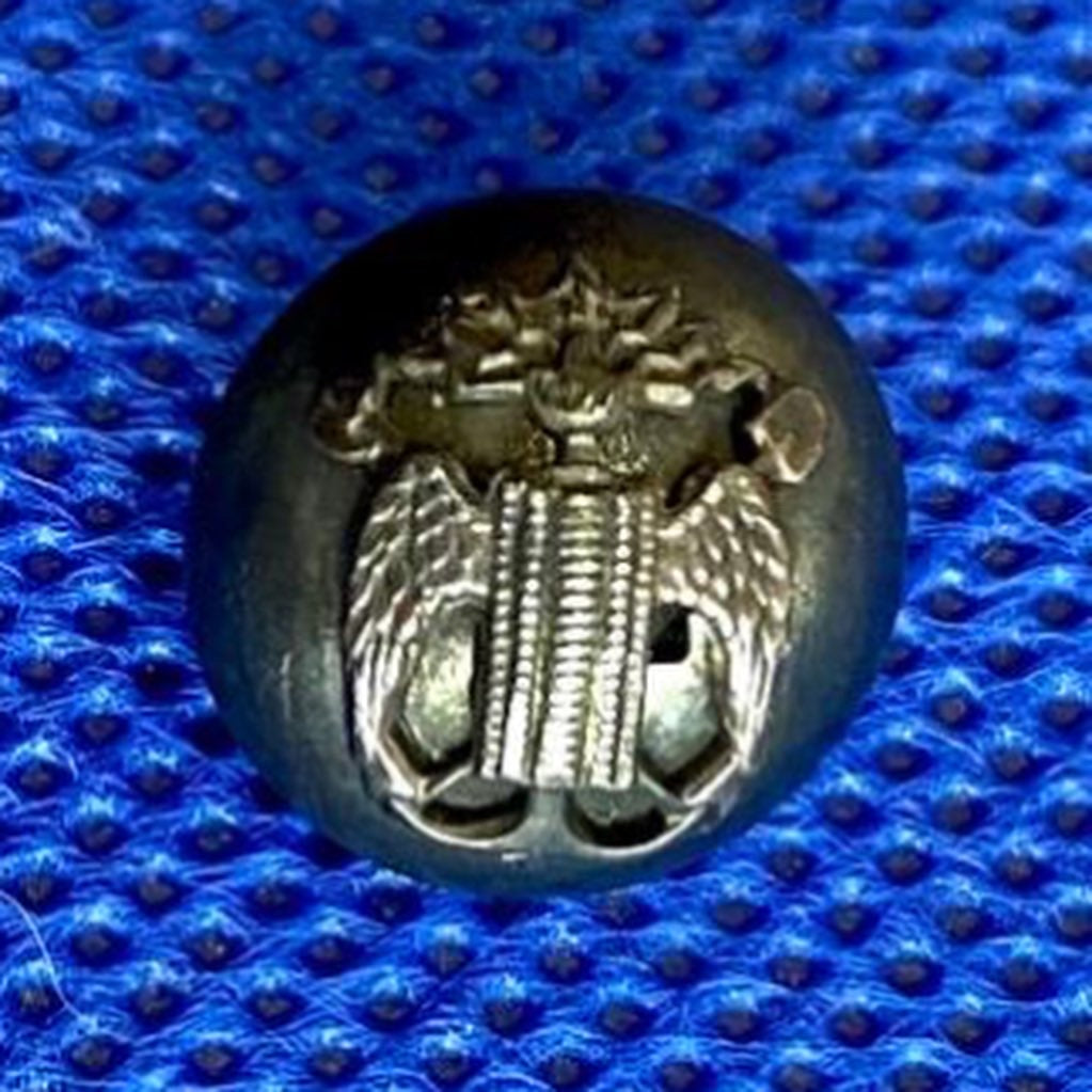Antique silver buttons with the coat of arms of Heroic Fire Department of Mexico