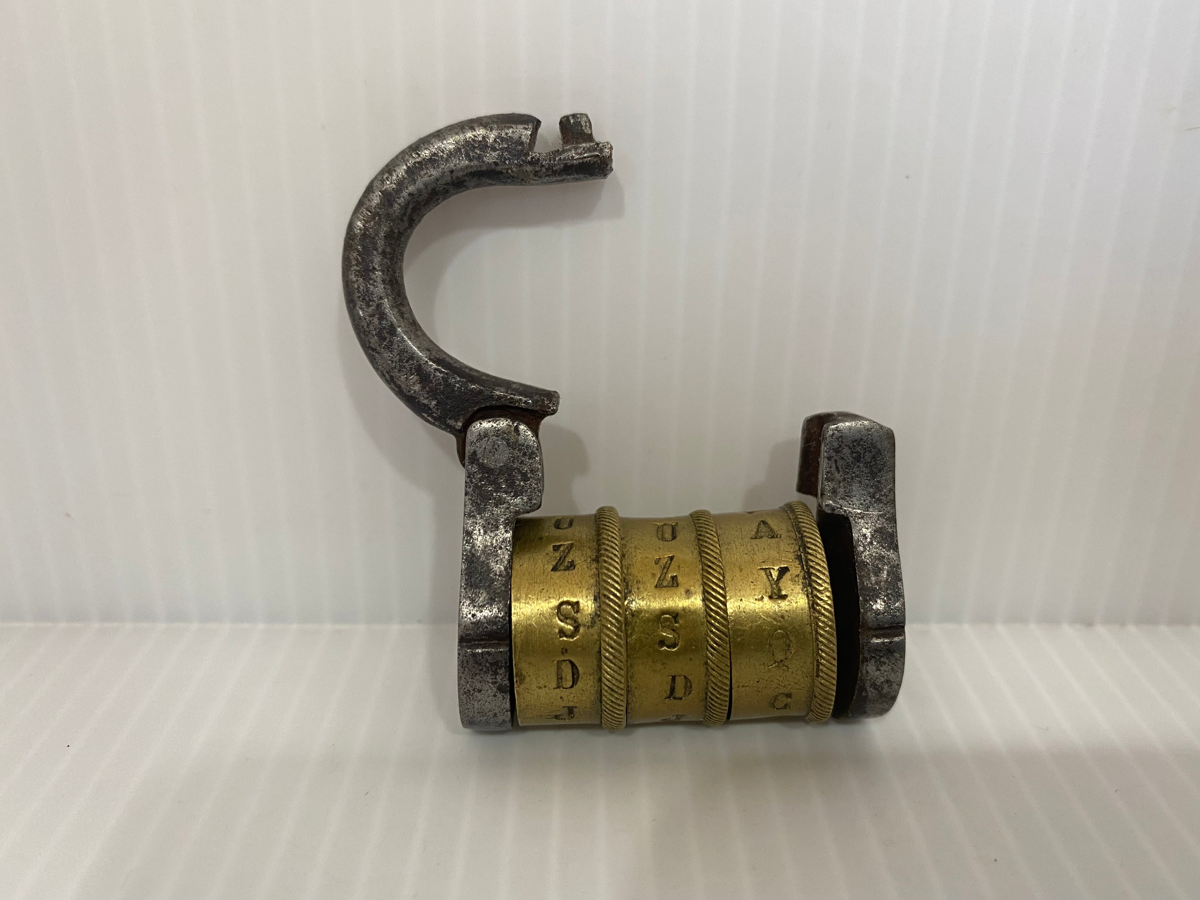 Antique bronze, 3 letter combination padlock