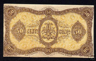 Banknote Firenze 1870,  50 CTS.