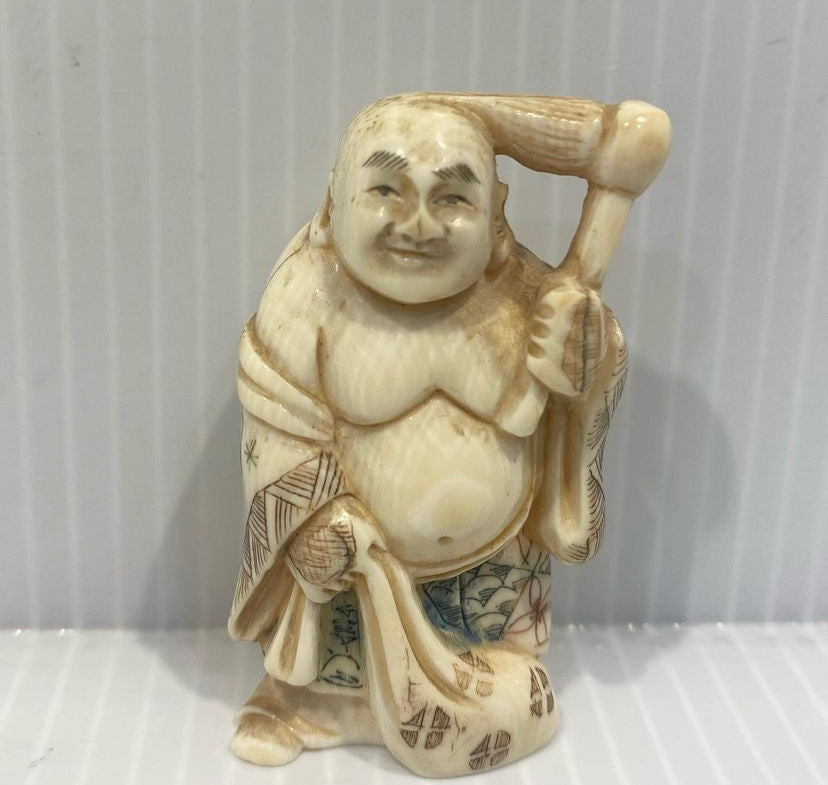 Hand Carved Ivory Netsuke little Buddha