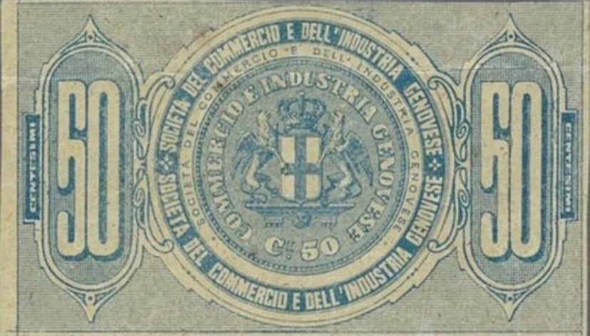 Kingdom of Italy, "Genoese Society of Commerce and Industry", 50 cent
