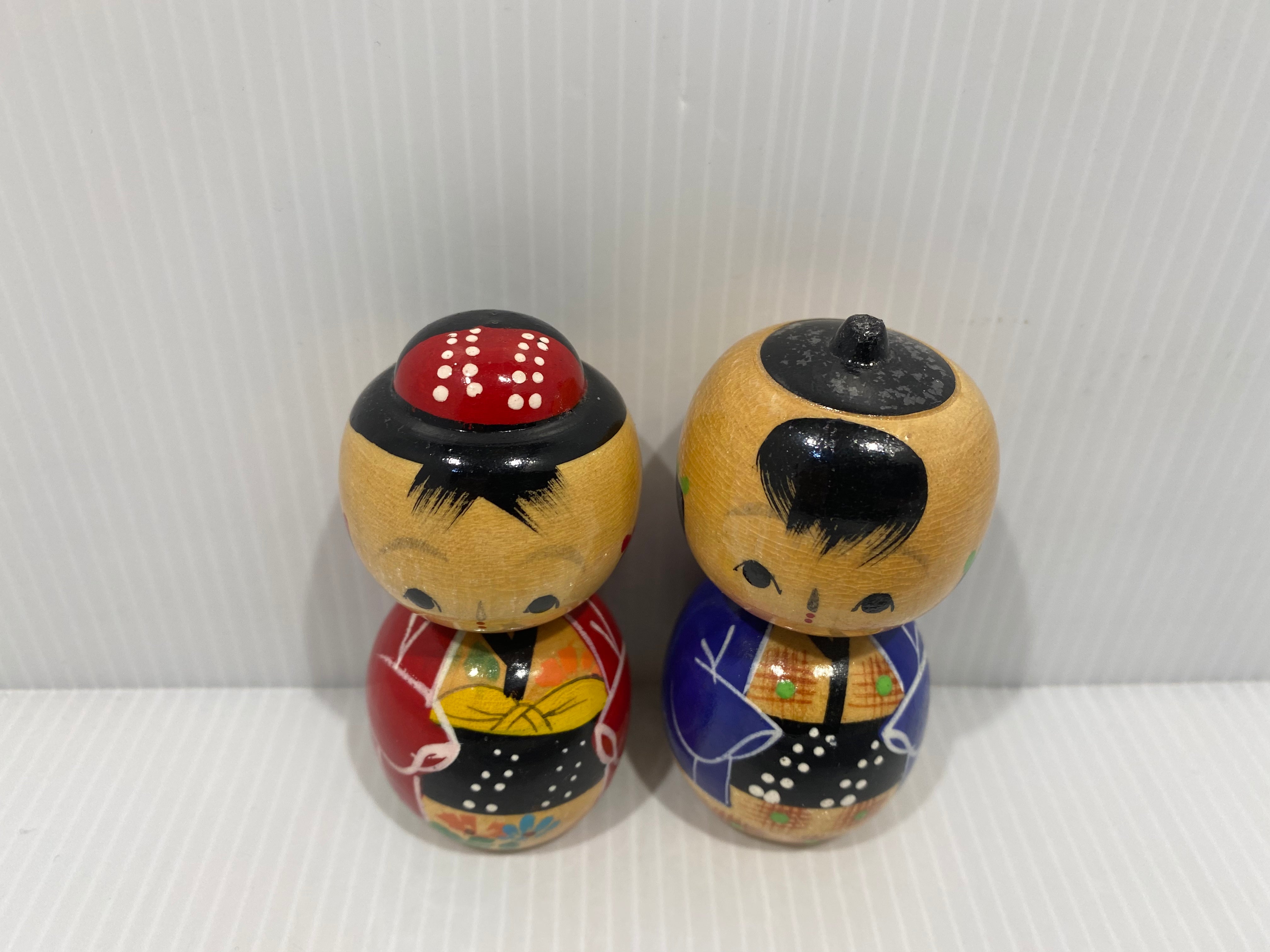 Beautiful Tiny Vintage Kokeshi Nodder Dolls