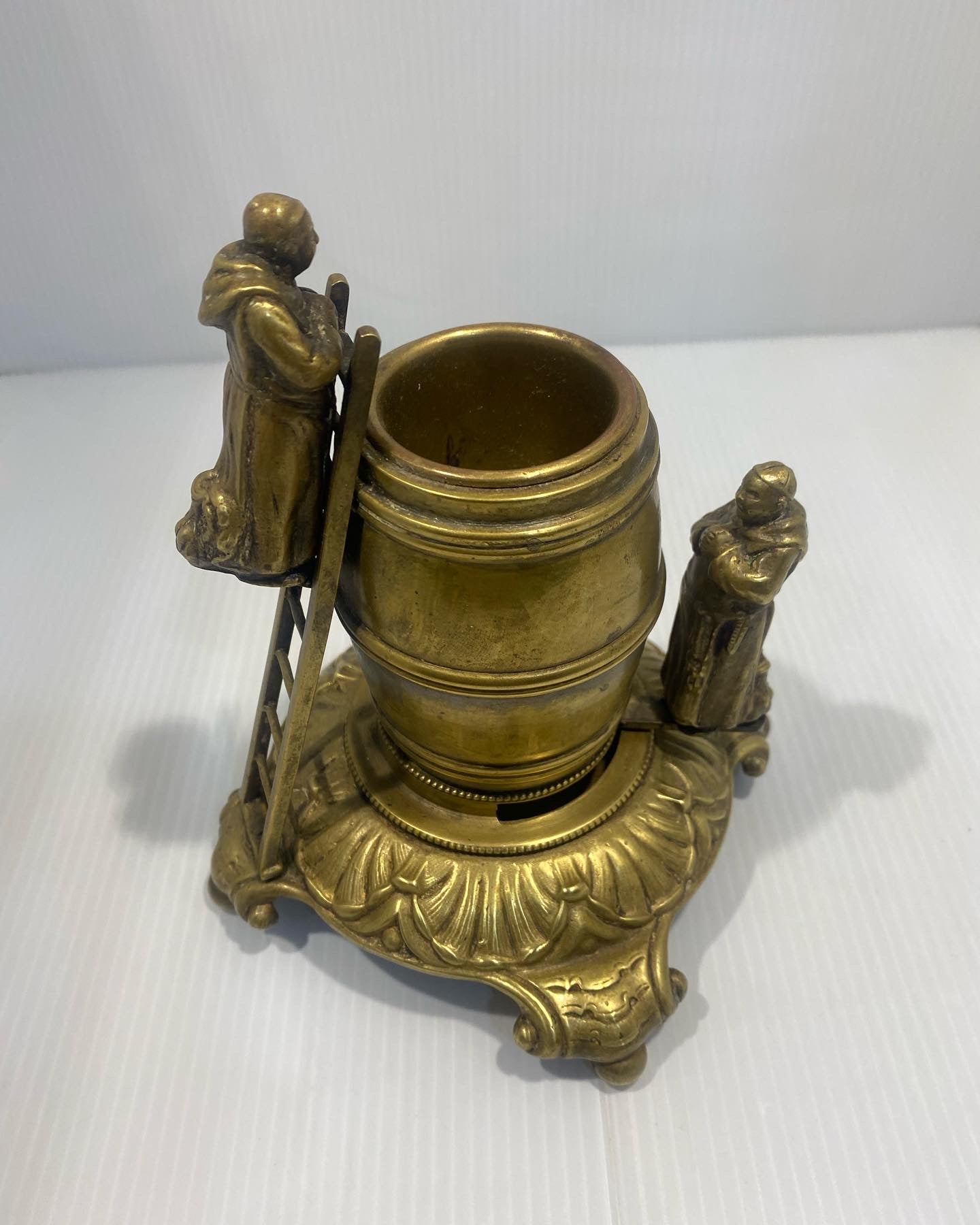 French  Bronze Louis Philippe Period Inkwell and Bell Set, circa 1840