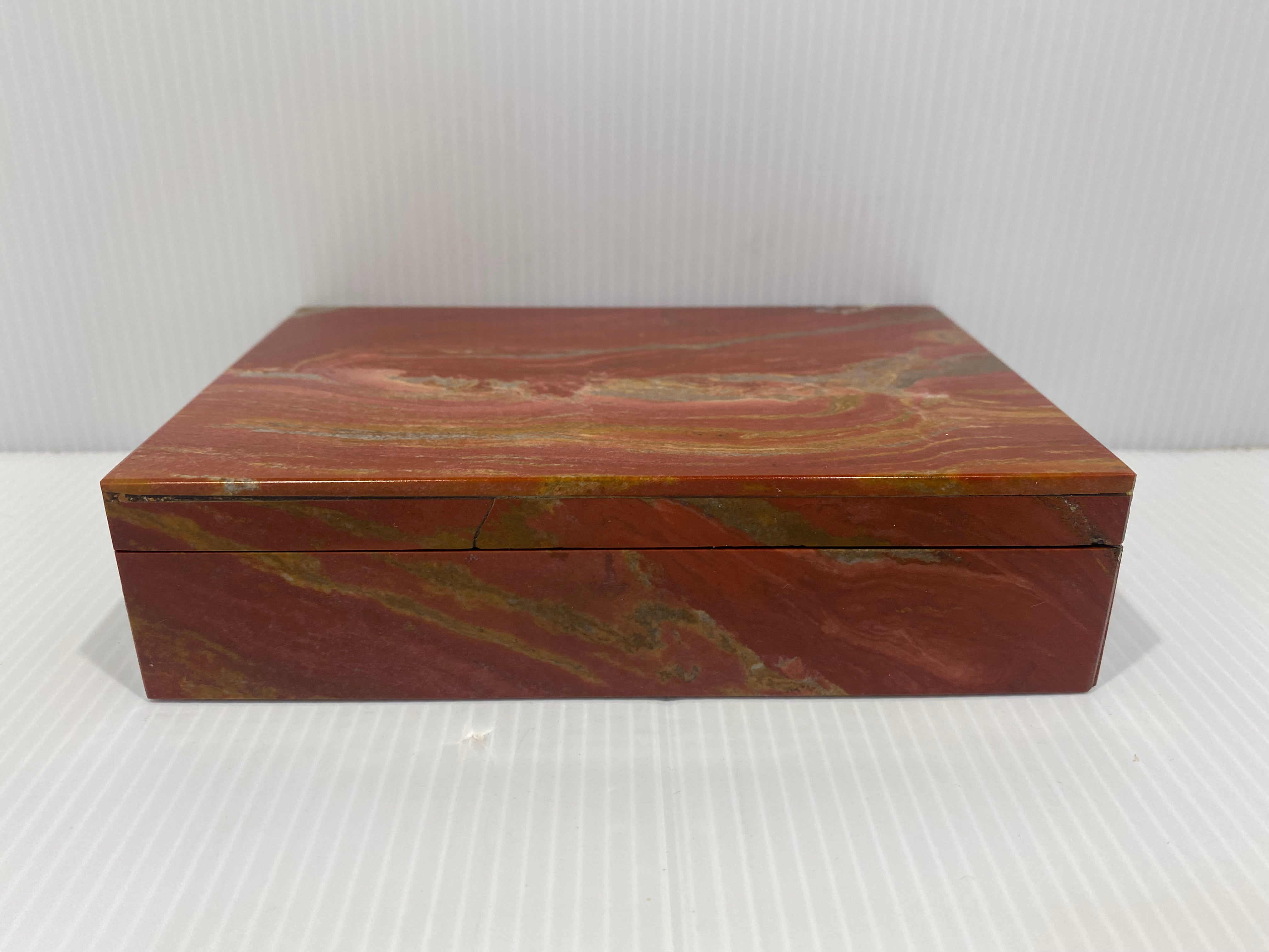 jewelry box made of red obsidian