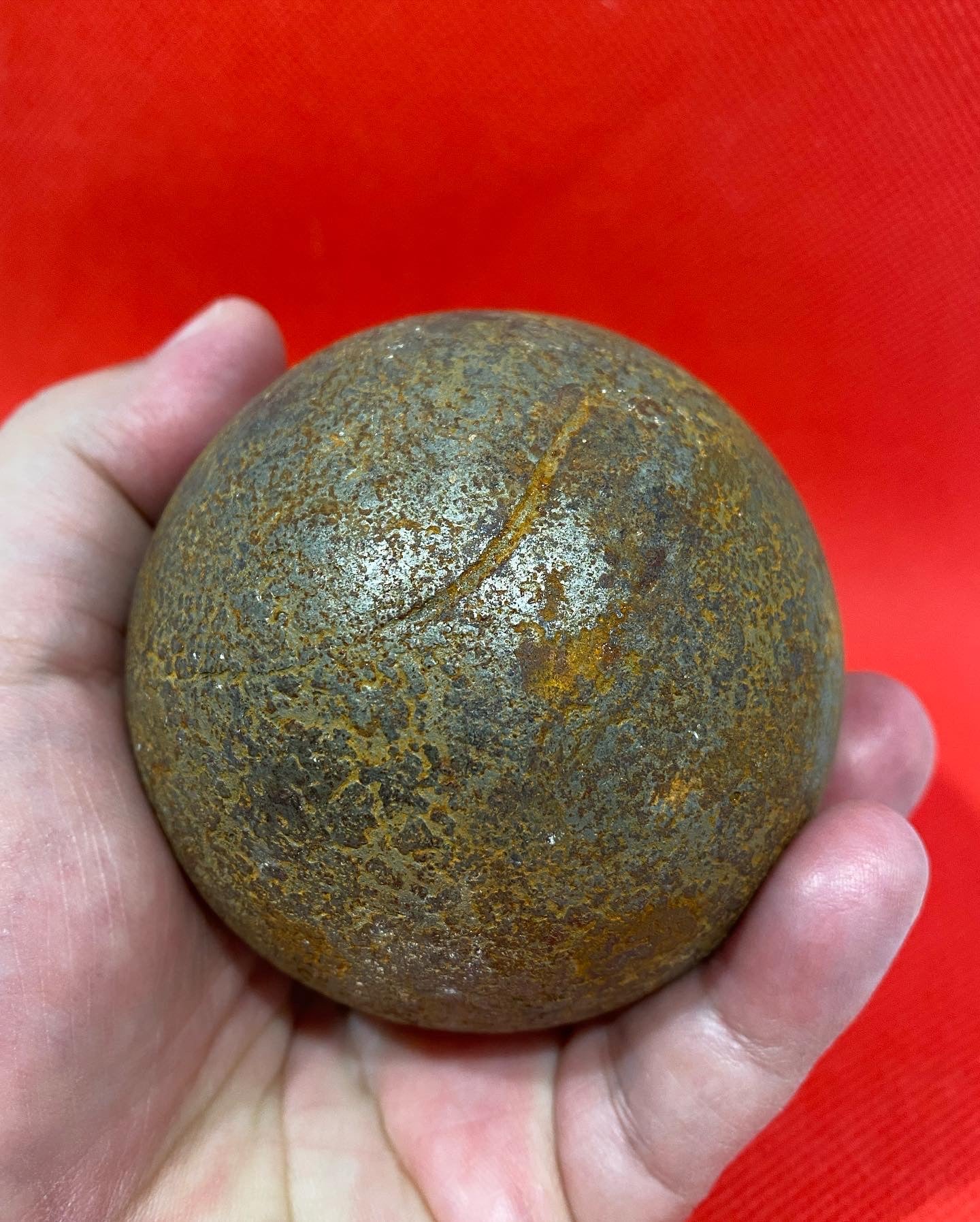 19th century Mexico, old iron cannonball