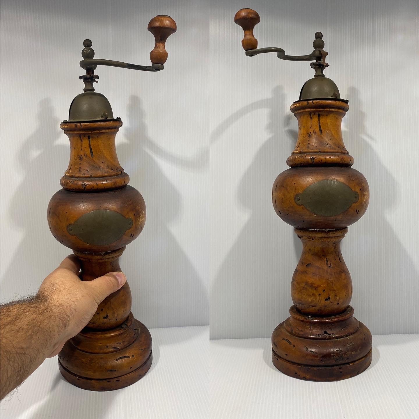 Beautiful vintage wooden Stafano Ugolini Firenze coffee grinder