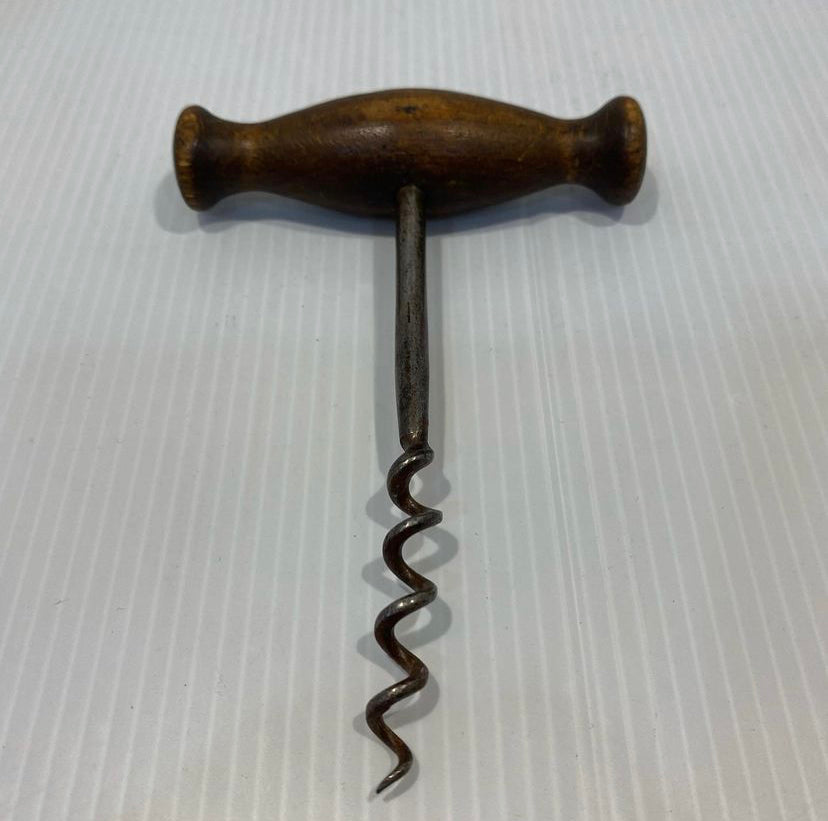 Victorian Wood Handle Direct Pull 'T' Corkscrew
