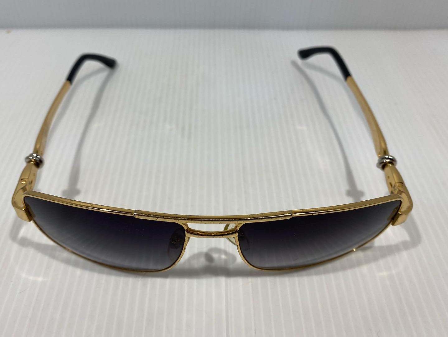 Beautiful used Cartier “ Lady Trinity “ sunglasses.  Vintage electroplated gold, like new condition