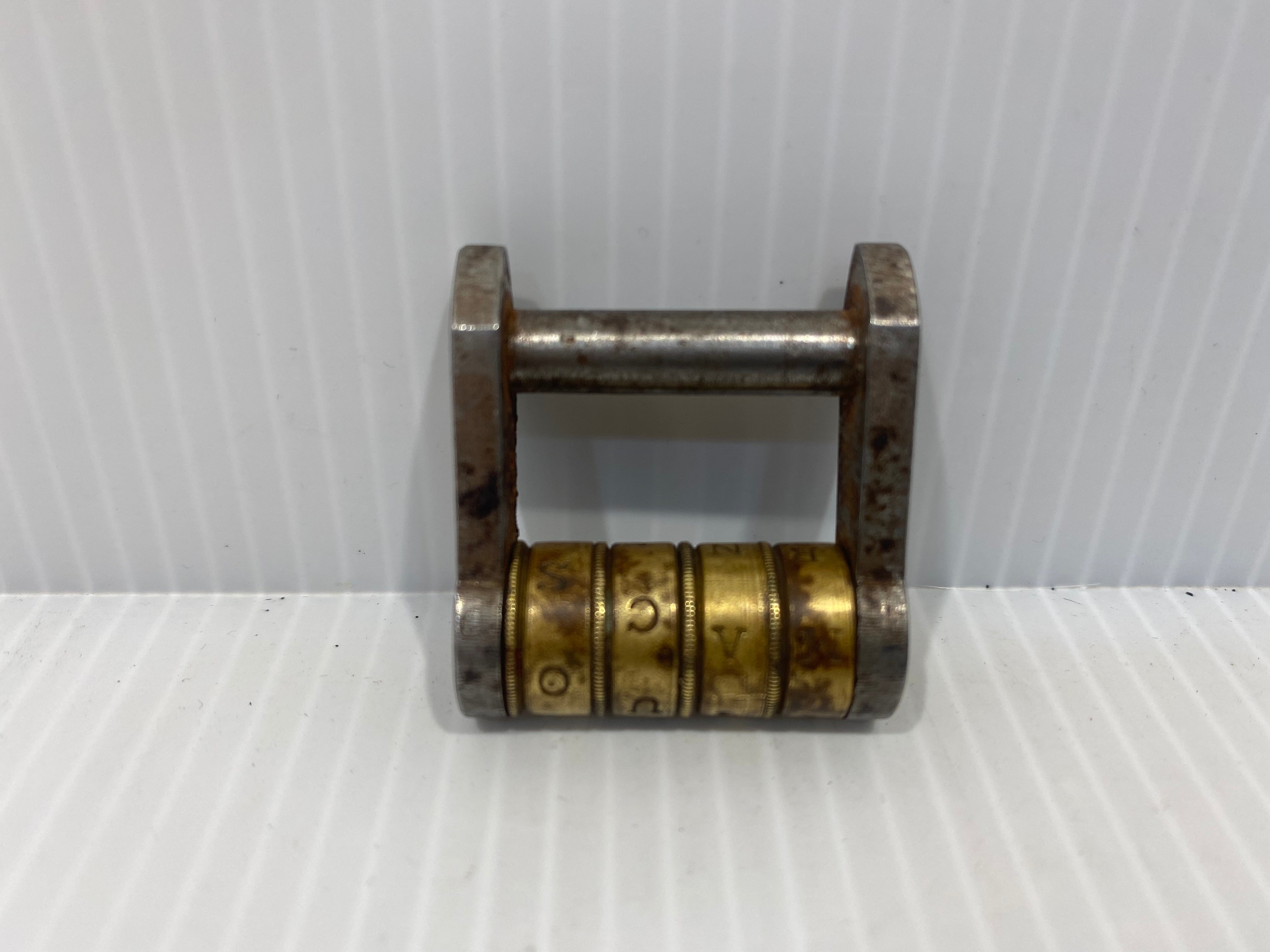 Antique bronze, 4 letter combination padlock ! Made in France 19th century.