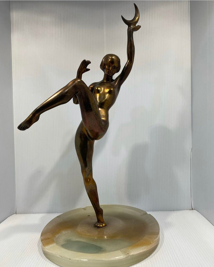 Art Deco gilt bronze , female dancer