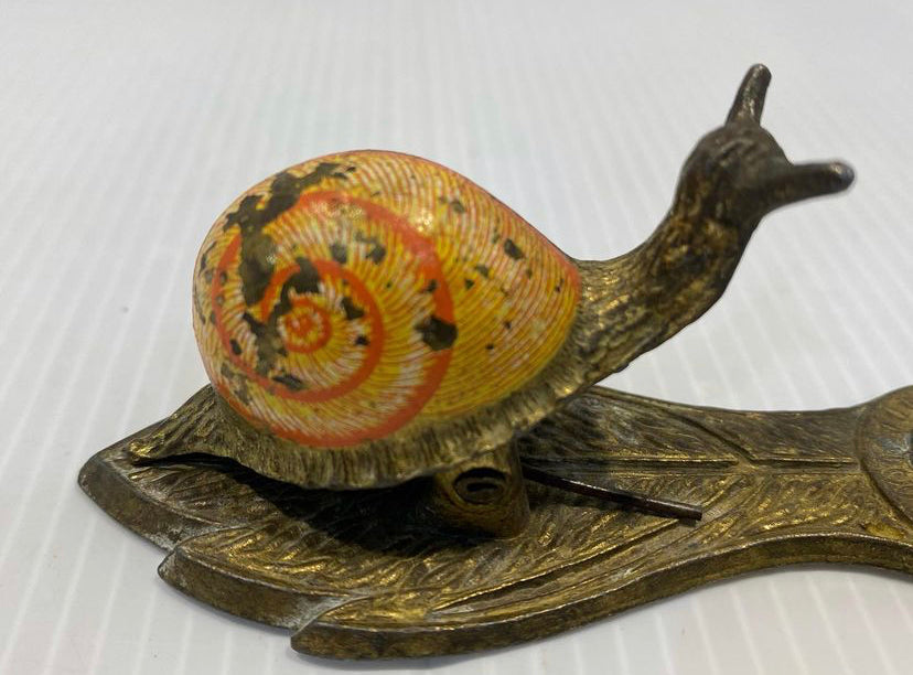 vintage brass snail desk top