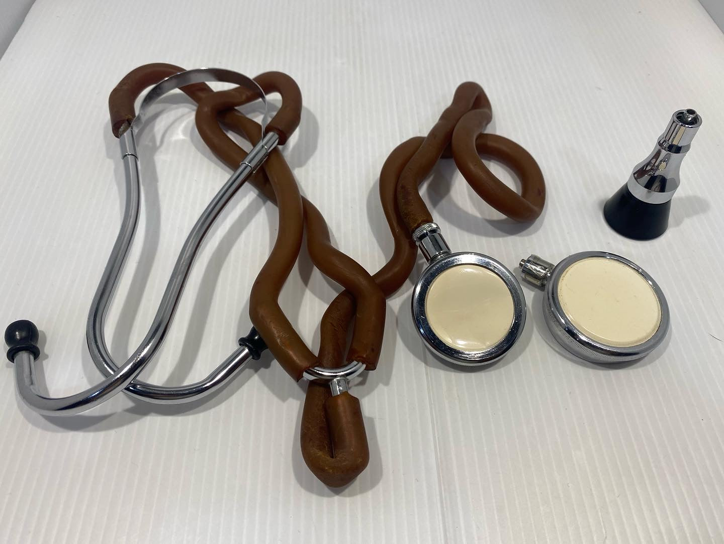 Antique German stethoscope from the 1930s made by Erka with original leather case.
