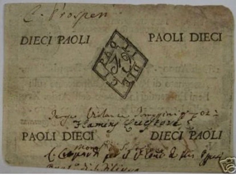 1798 Repubblica Romana 10 Paoli