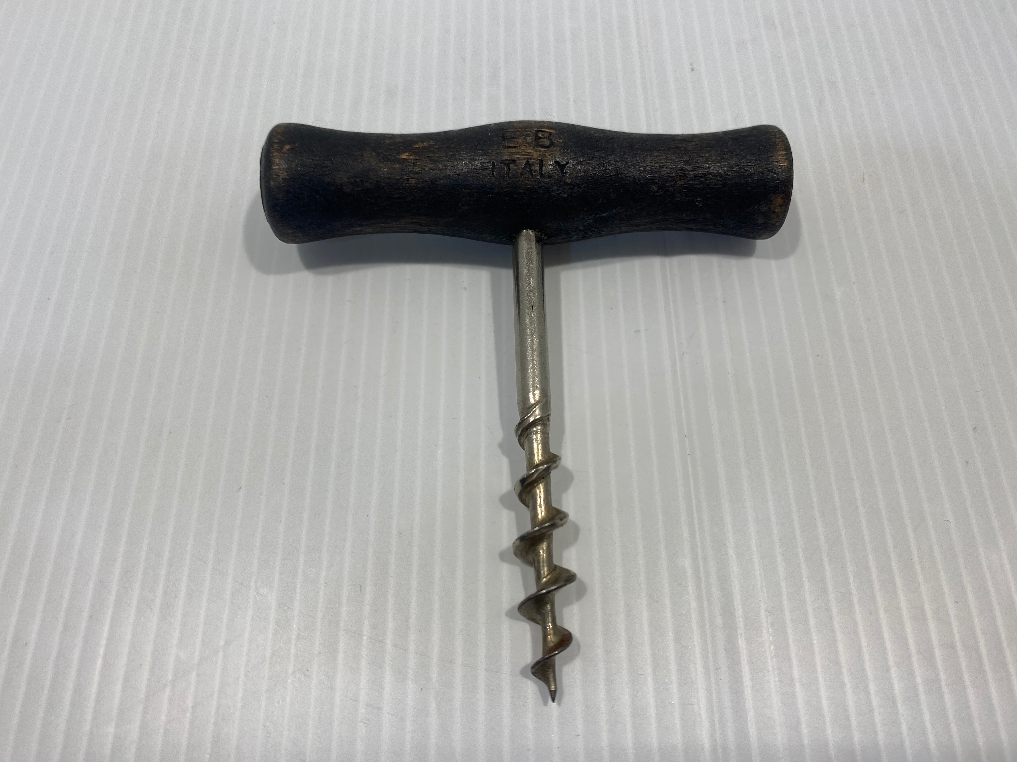 1950s Italian Vintage Wood Handle Corkscrew