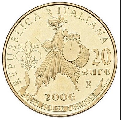 Italy 20 Euro, Gold, Proof, 2006  - Mondiale Calcio Germania 2006 -