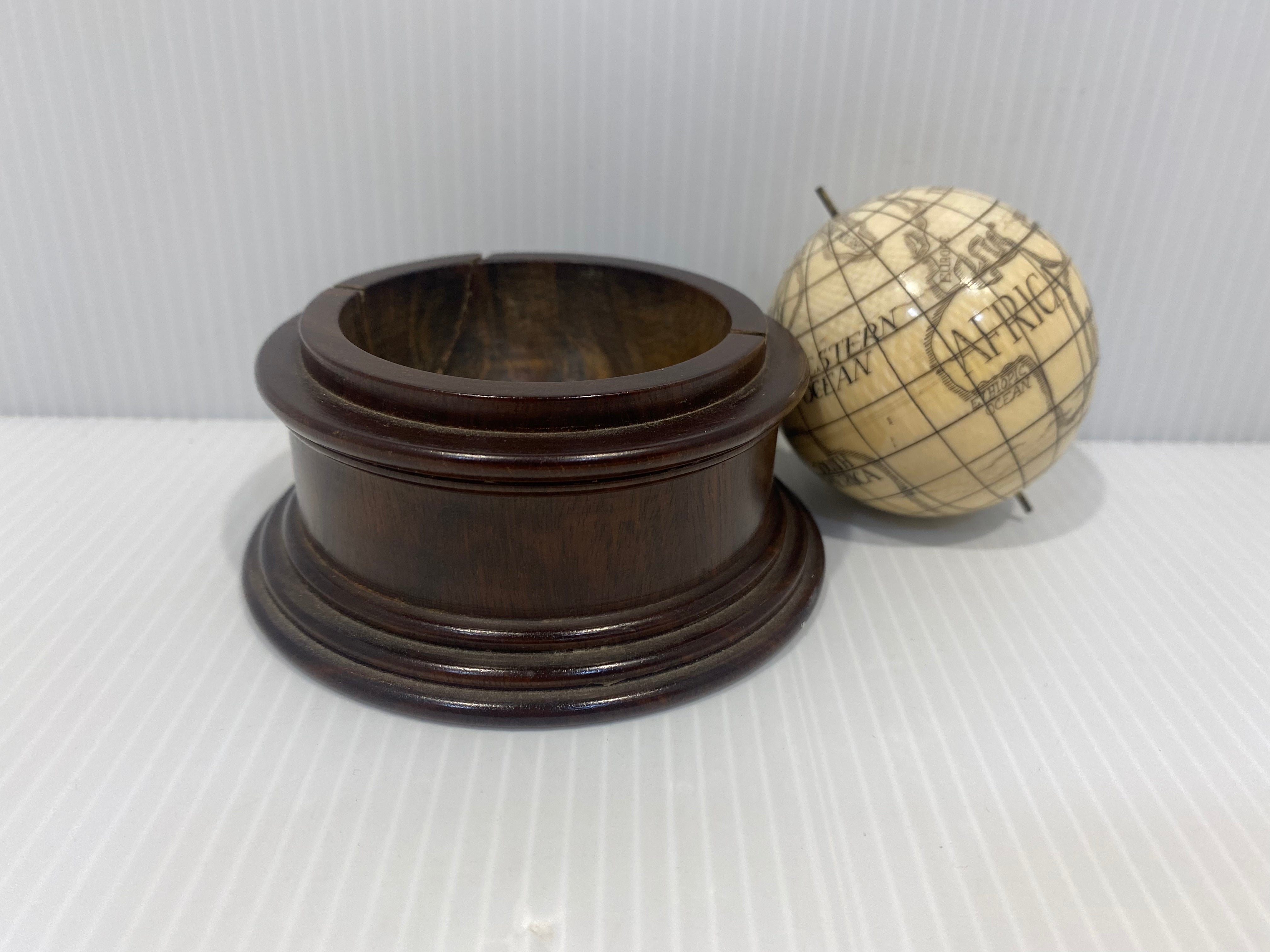 Antique ivory Terrestrial Globe in Mahogany Box