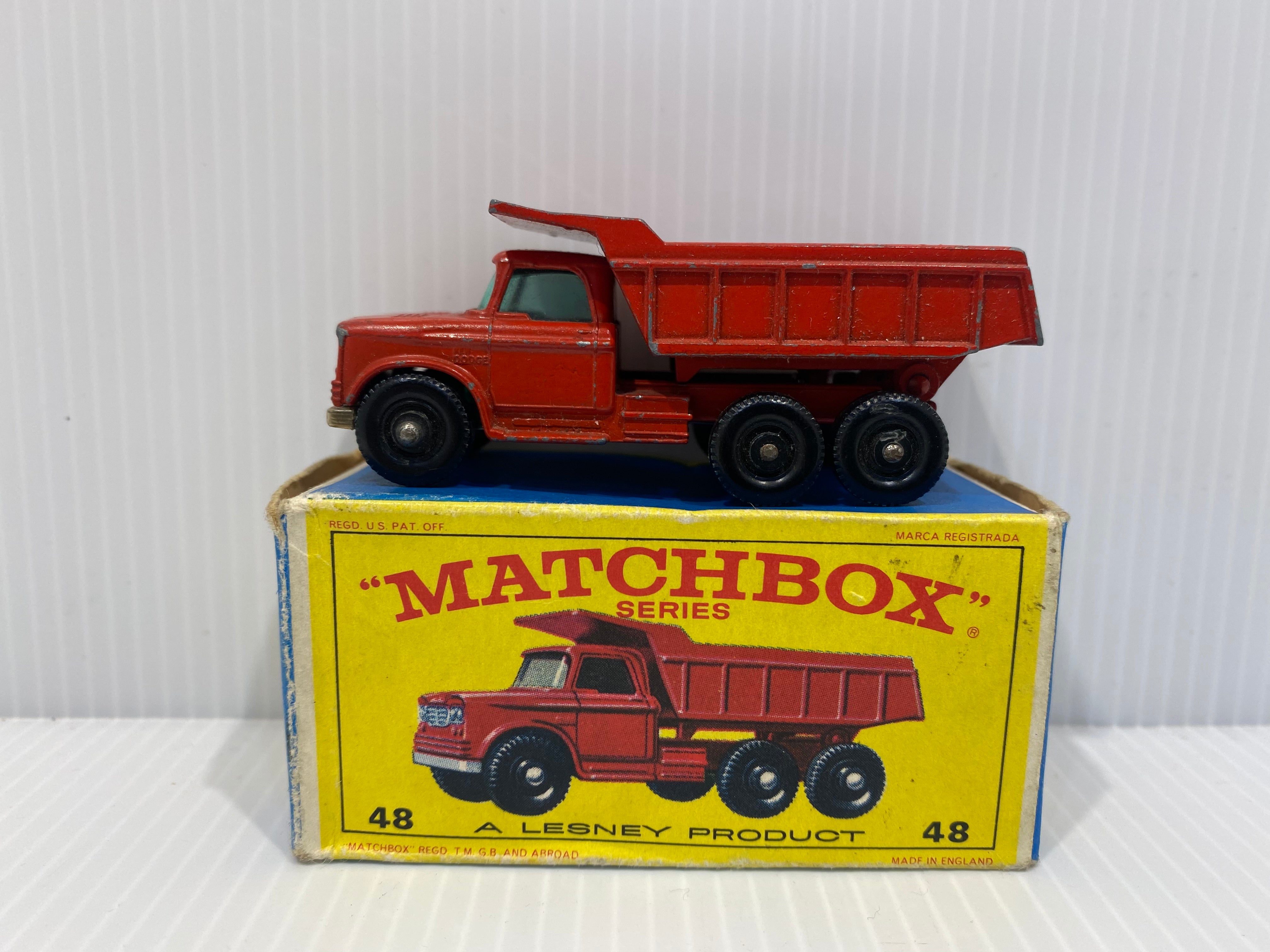 Matchbox Dodge dumper truck with original box